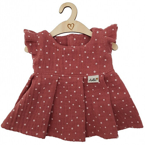 hollie poppenkleding jurkje stippen - blush - 34 cm | HO3005 | 0