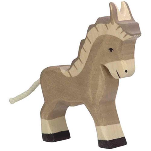 holztiger ezel omlaag kijkend 9 cm  | 80049 | 0