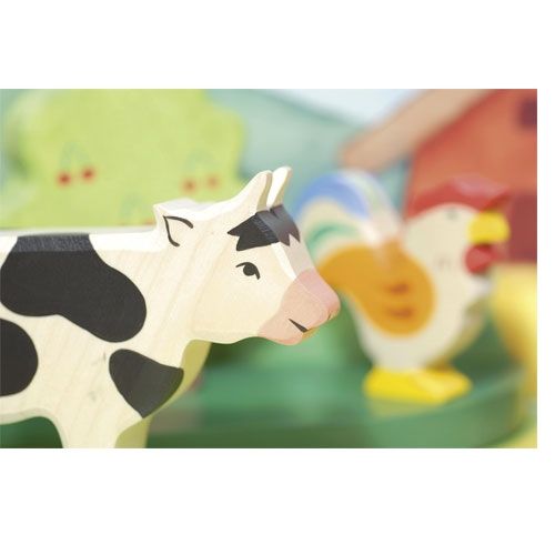 holztiger koe staand zwart-wit 18 cm | 80003 | 1