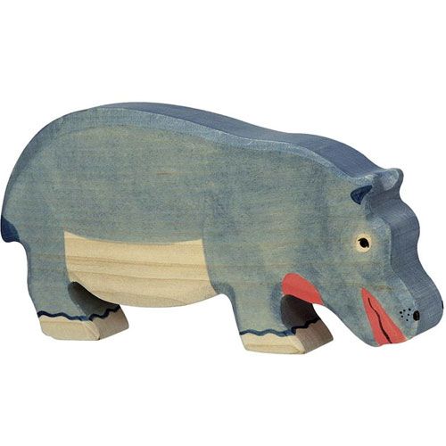 holztiger nijlpaard 19 cm  | 80161 | 0