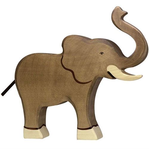 holztiger olifant opgeheven slurf - 19 cm | 80148 | 0