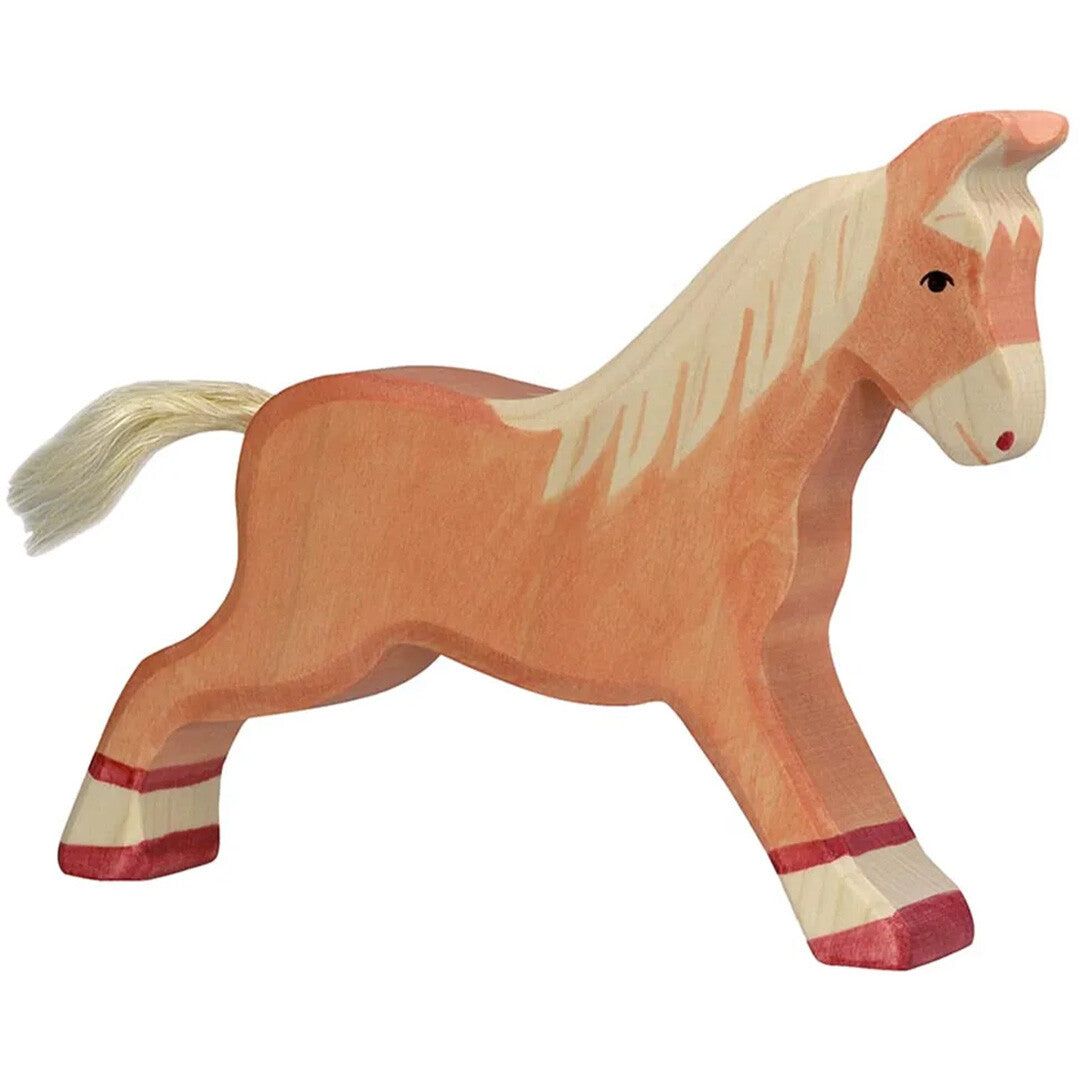holztiger paard rennend - lichtbruin - 17 cm | 80032 | 0