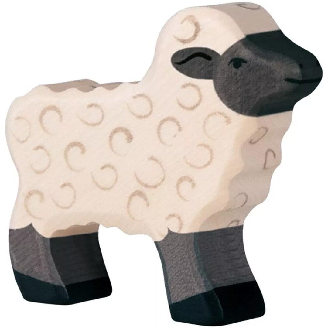holztiger zwartkopschaap lam - 7 cm | 80603 | 0