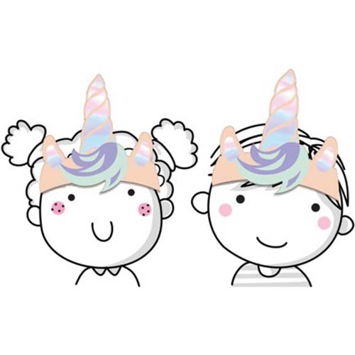 hoofdbanden eenhoorns en regenbogen - 6st | 68327 | 1