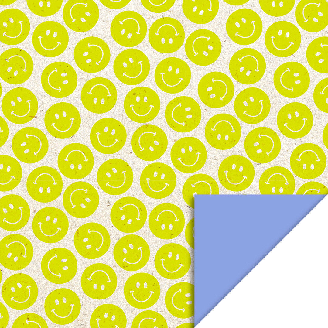 house of products inpakpapier biet smiley - lemon yellow blue - 3 m  | P51.179.070 | 0