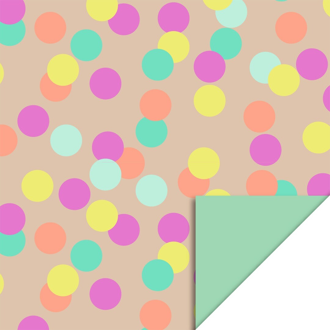 house of products inpakpapier big confetti nude - mint - 3 m | P51.230.070 | 0