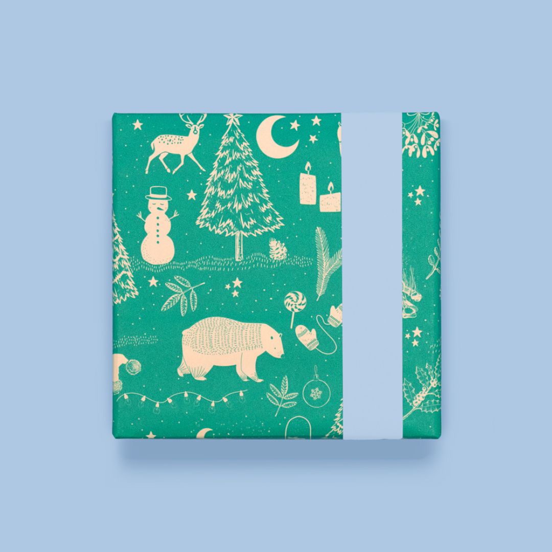 house of products inpakpapier kerst vintage green - 3 m   | P34.223.070 | 1