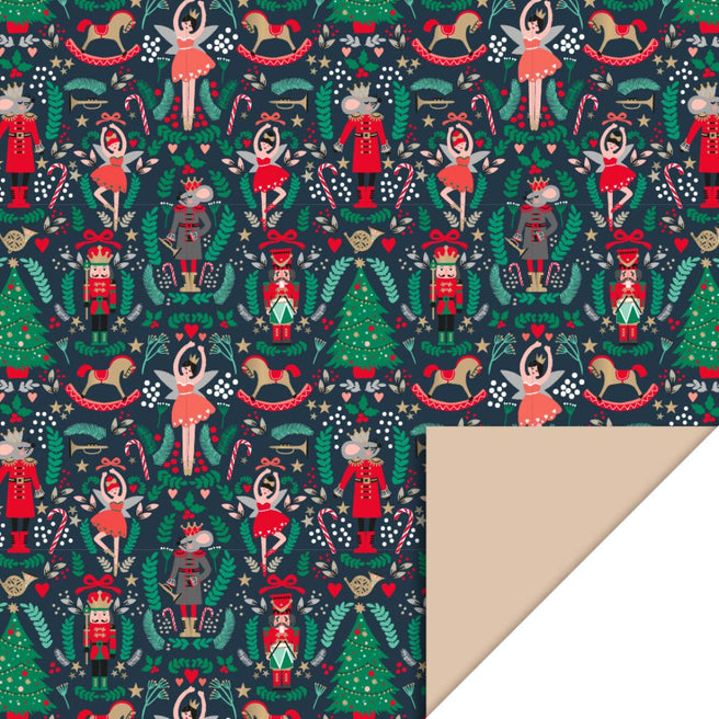 house of products inpakpapier kerstmis de notenkraker - nude - 3 m   | P34.205.070 | 0