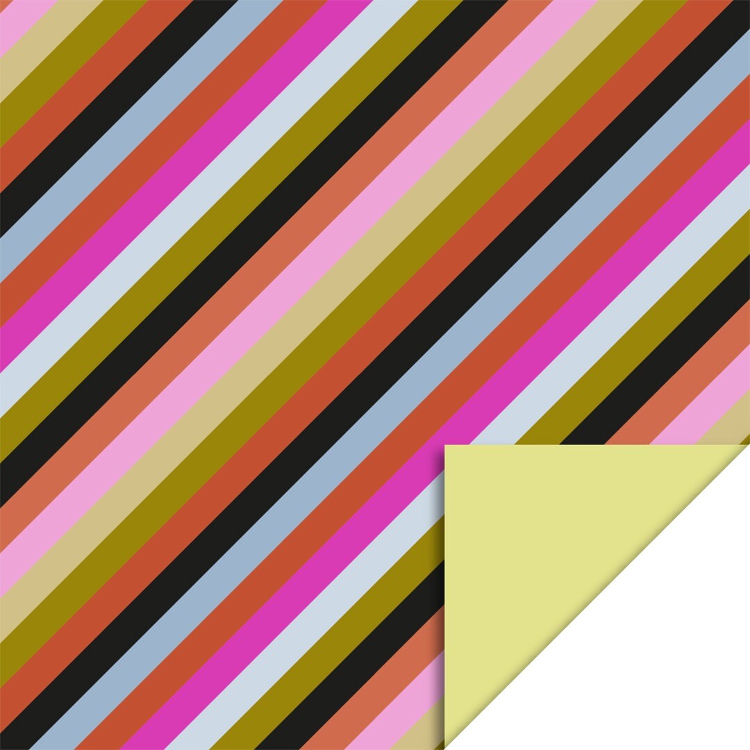 house of products inpakpapier multi strepen - yellow - 3 m | P51.188.070 | 0