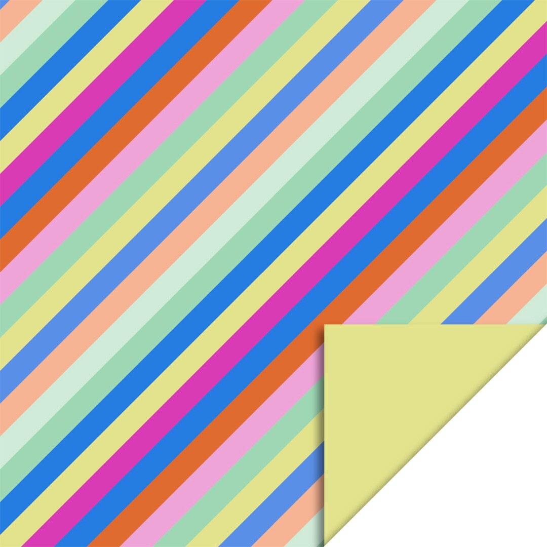 house of products inpakpapier multi stripes bright - yellow - 3 m | P51.231.070 | 0