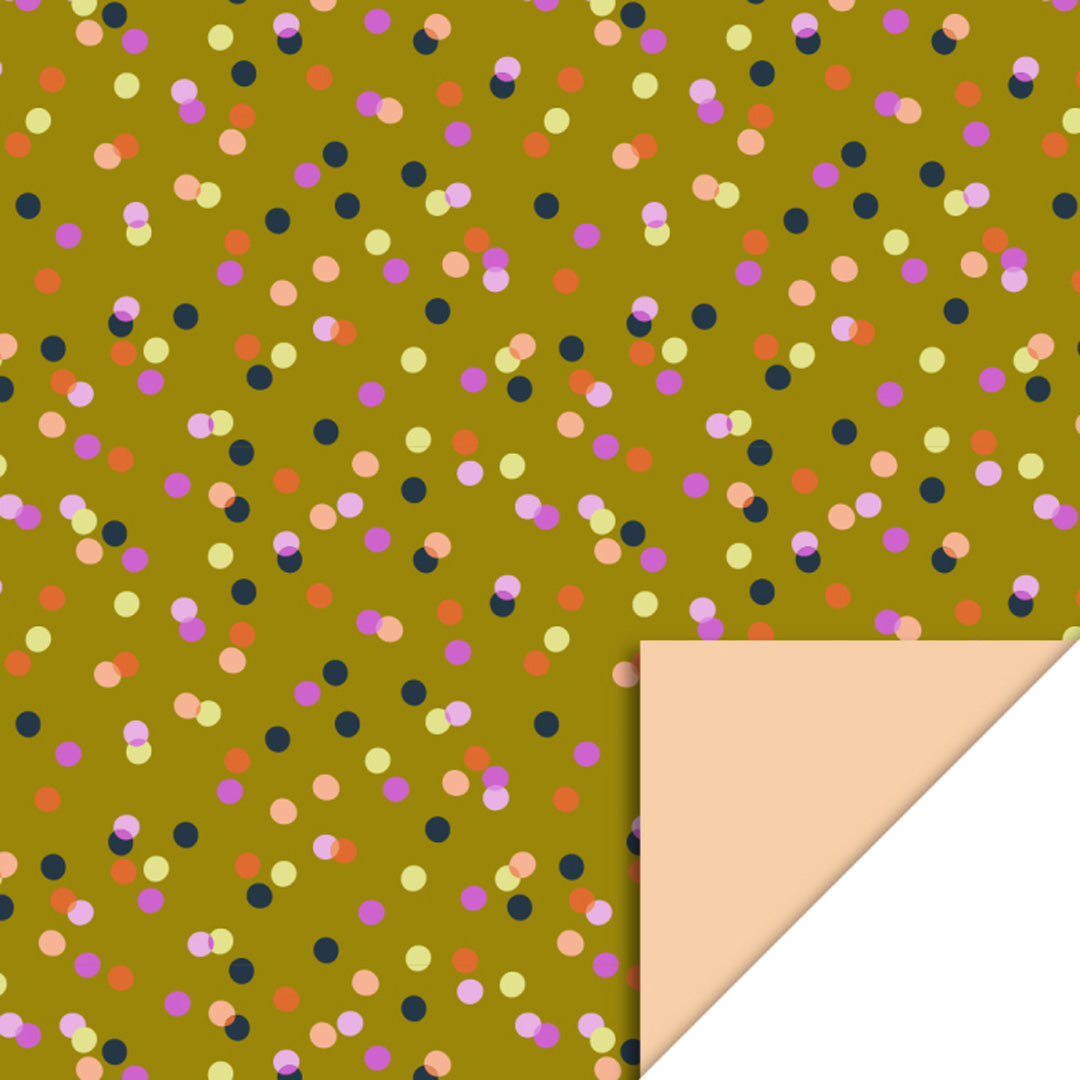 house of products inpakpapier party confetti olive - peach - 3 m