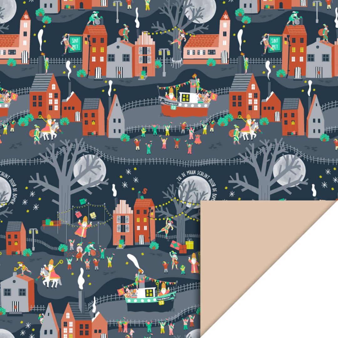 house of products inpakpapier sinterklaas intocht - nude - 3 m   | P34.204.070 | 0
