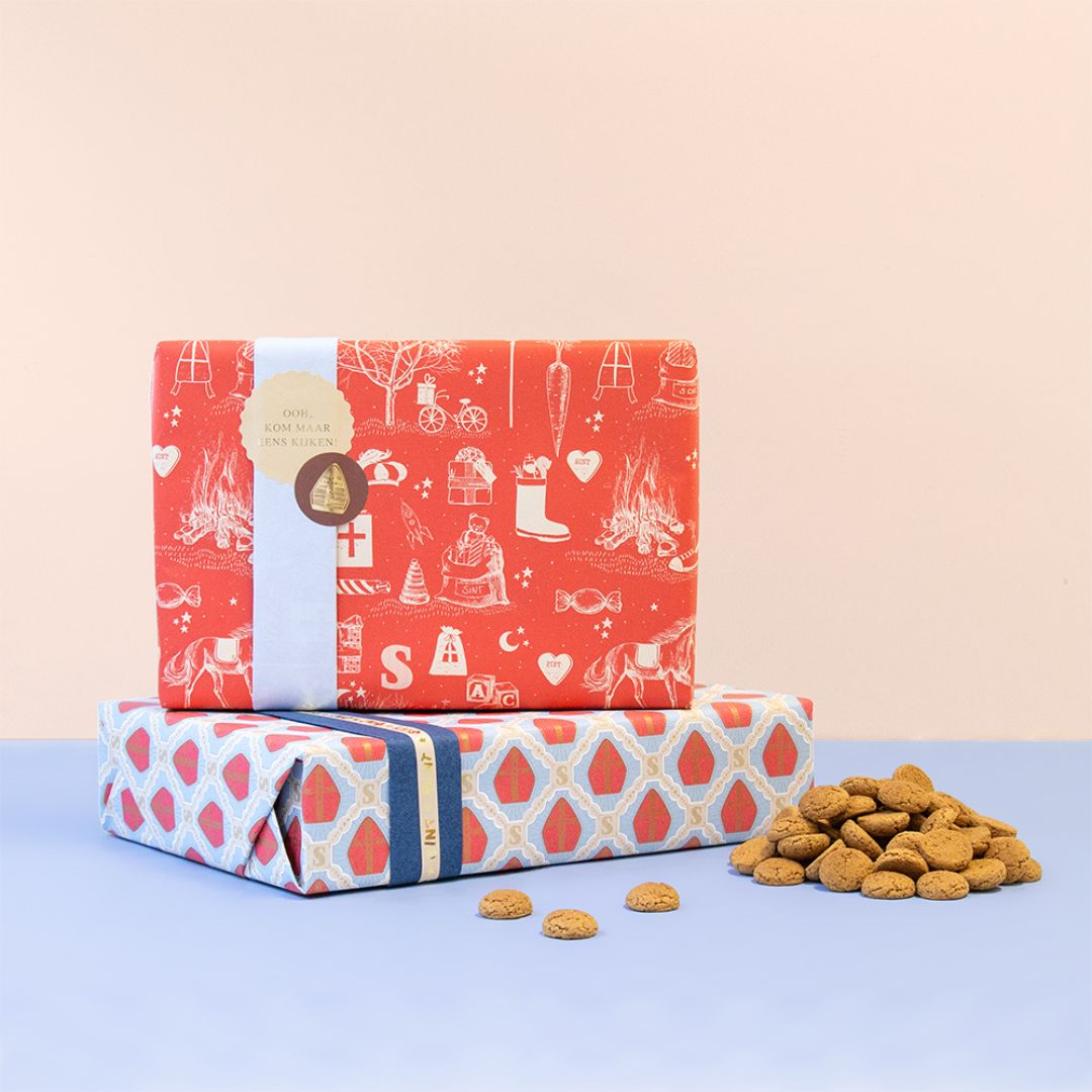 house of products inpakpapier sinterklaas mijter blue - dark blue - 3 m  | P34.203.070 | 2