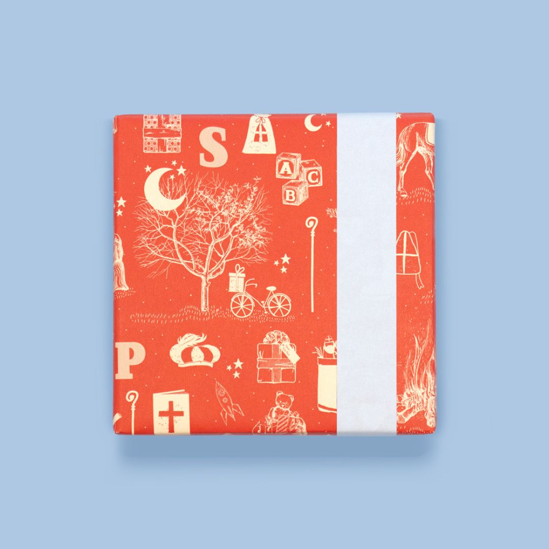 house of products inpakpapier sinterklaas vintage red - 3 m   | P34.114.070 | 1