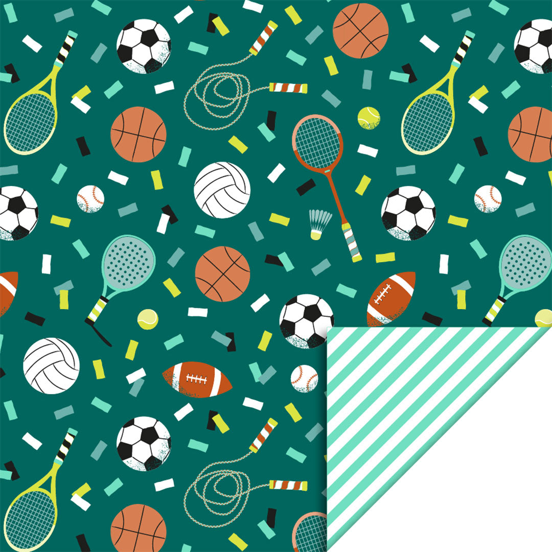 house of products inpakpapier sports - stripe mint - 3 m | P51.256.070 | 0