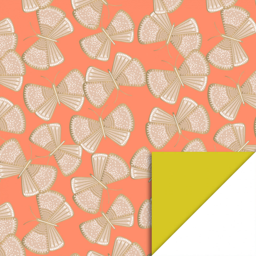 house of products inpakpapier vlinders - geel - 3 m  | P51.049.070 | 0