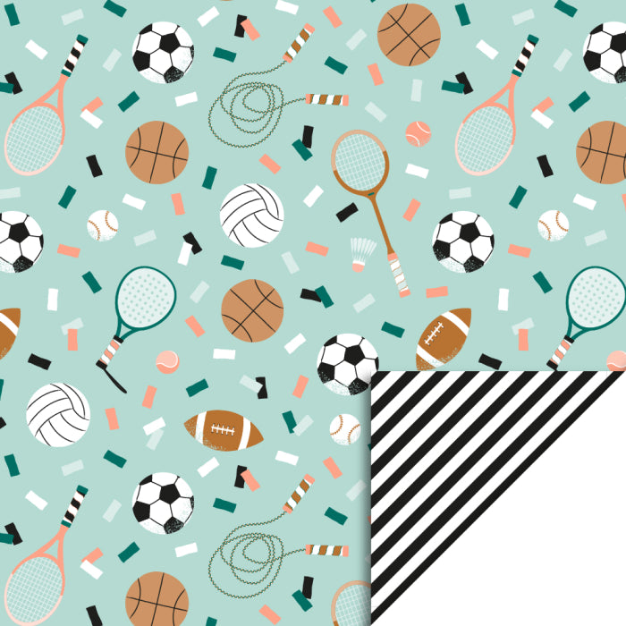 house of products inpakpapier sports pistache - stripe black | P51.329.070 | 