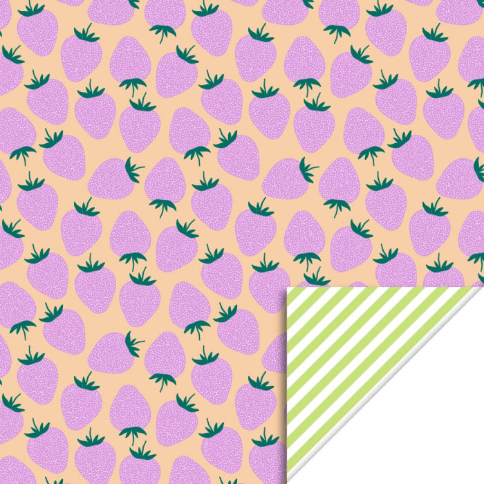 house of products inpakpapier strawberry pink - stripe lime | P51.337.070 | 