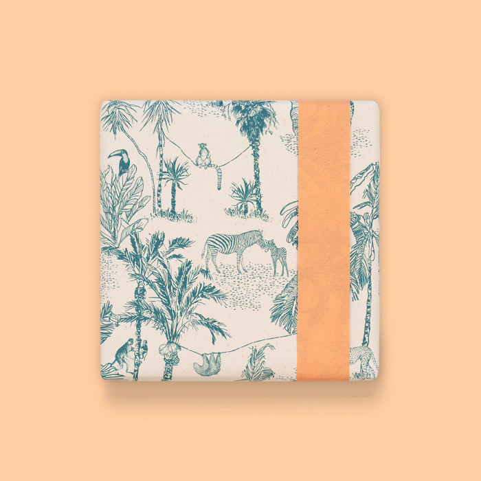 house of products inpakpapier vintage jungle green - peach | P51.350.070 | 2
