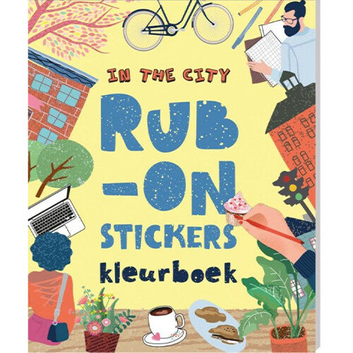 image books kleur- en stickerboek rub-on stickers - in the city | 1312270 | 0