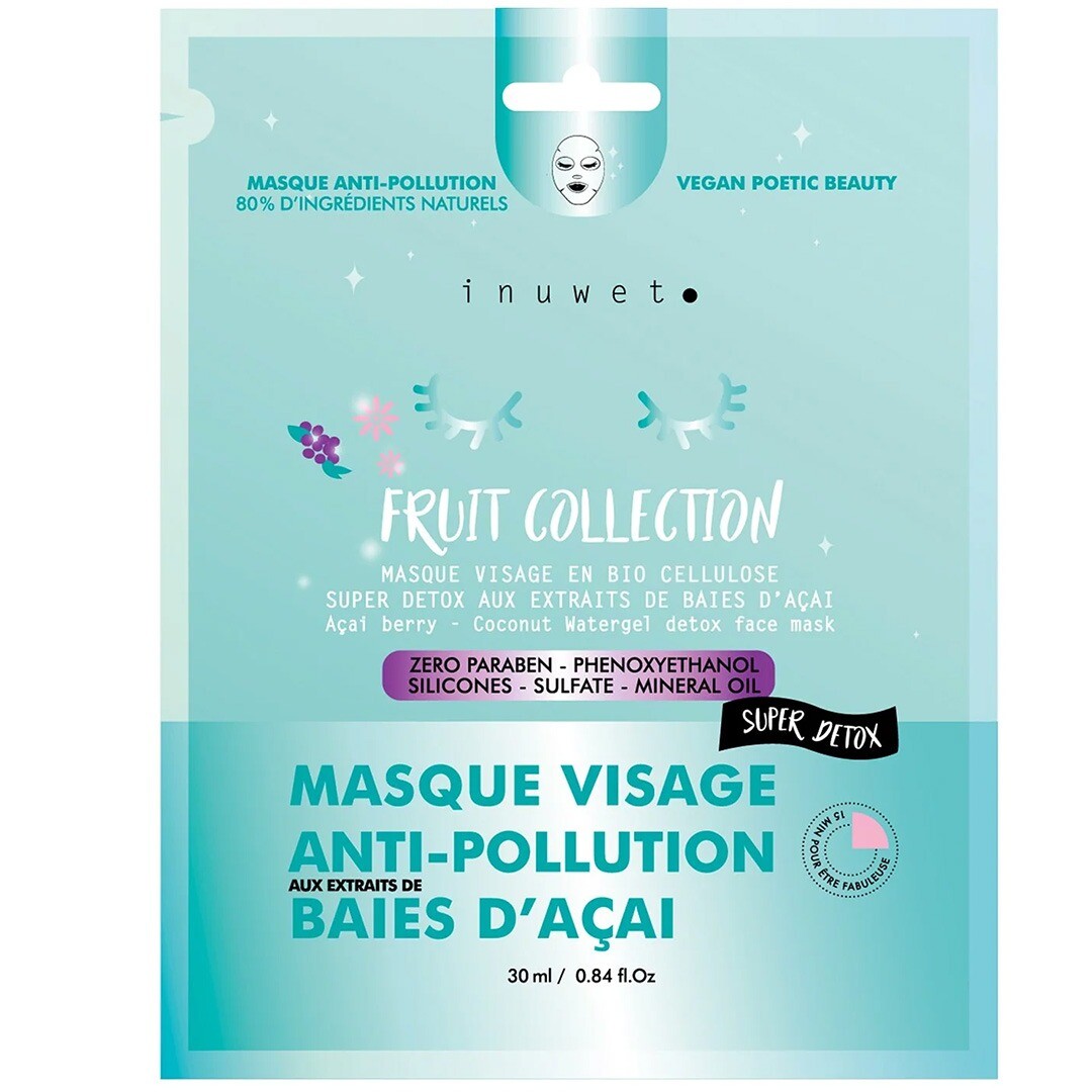 inuwet gezichtsmasker anti pollution detox fruit collection - acai berries | VINMA32 | 0