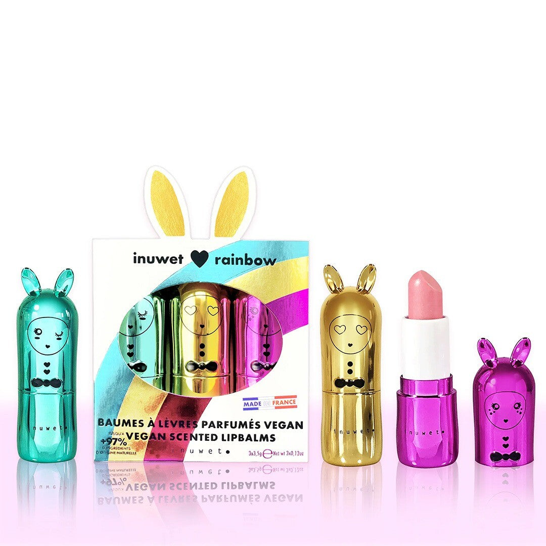 inuwet lippenbalsem giftset trio - rainbow | VINCB45 | 1