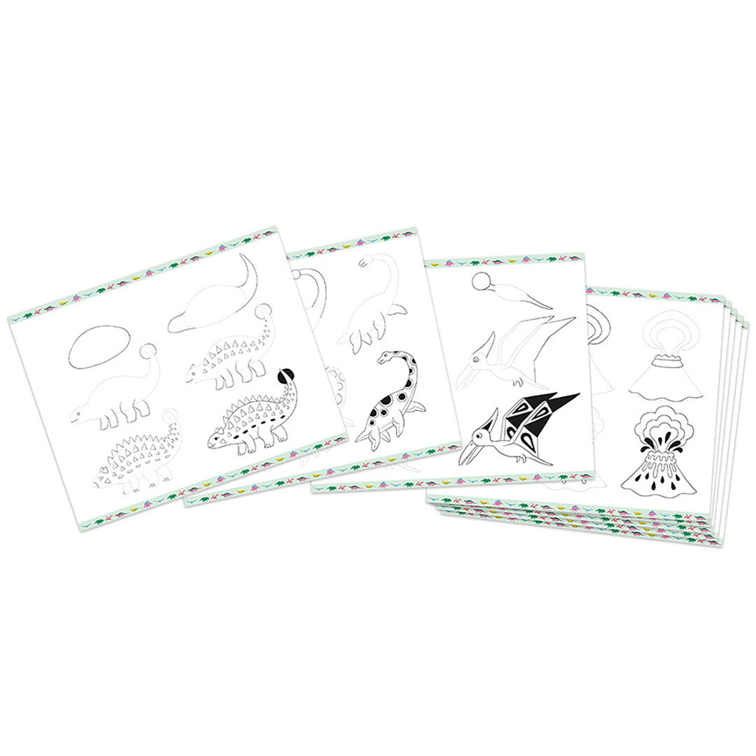 janod atelier tekenset sjablonen dinosaurus | 11.9154 | 1