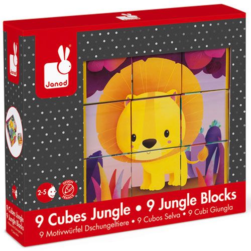 janod blokpuzzel kubkid jungledieren - 9st | 11.2732 | 1
