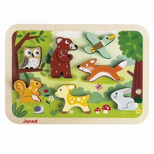 janod houten chunky puzzel bosdieren (7st)  | 11.7023 | 0