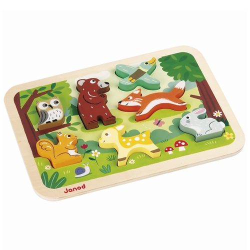 janod houten chunky puzzel bosdieren (7st)  | 11.7023 | 1