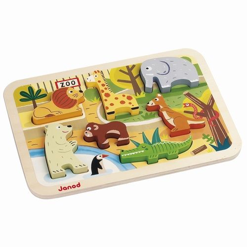 janod houten chunky puzzel dierentuin (7st)  | 11.7022 | 0