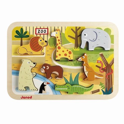 janod houten chunky puzzel dierentuin (7st)  | 11.7022 | 1