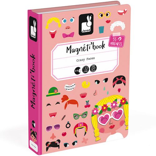 janod magneetboek gekke gezichten meisjes - 55st | 11.2717 | 2
