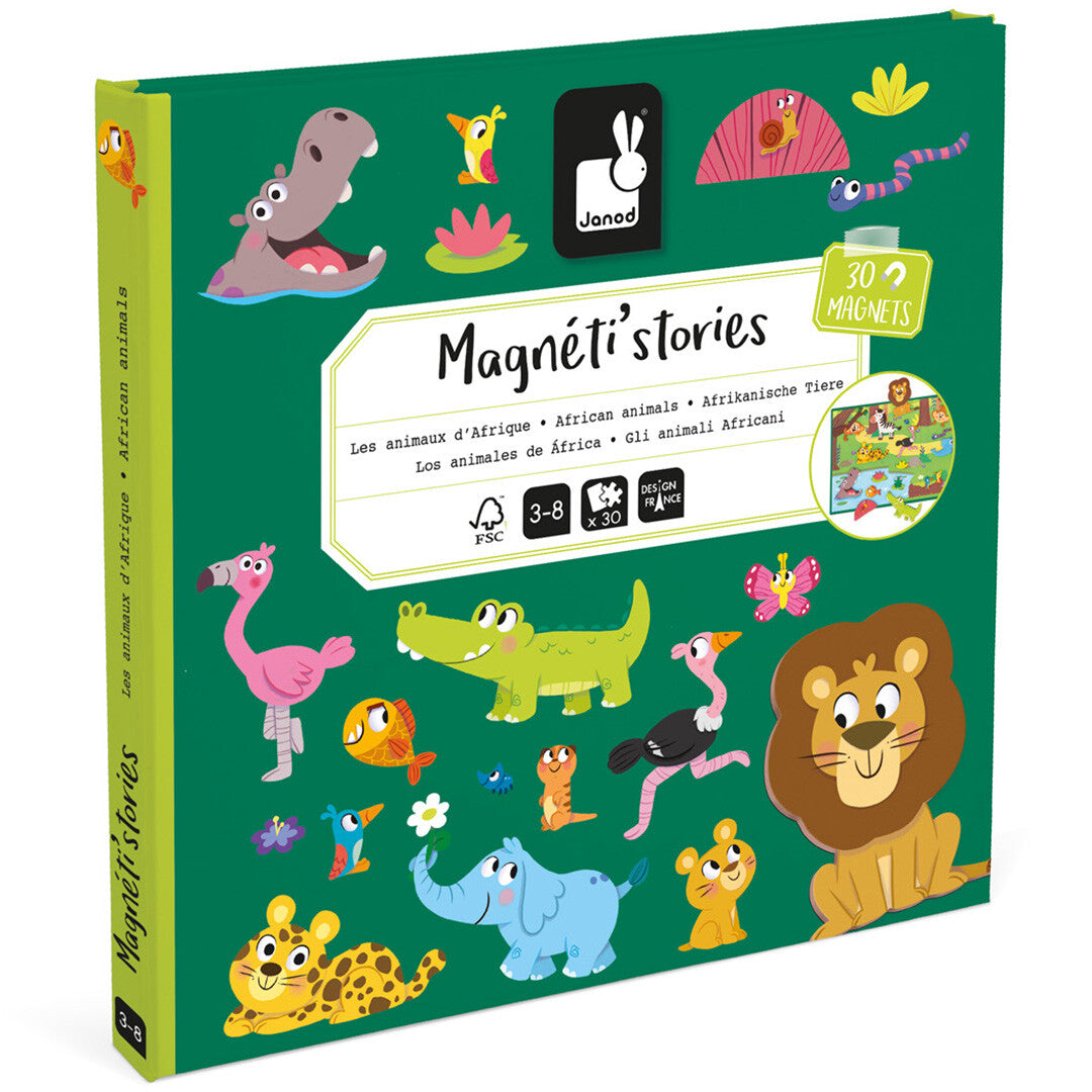janod magneetboek magnéti'stories - afrikaanse dieren - 30st | 11.5456 | 5