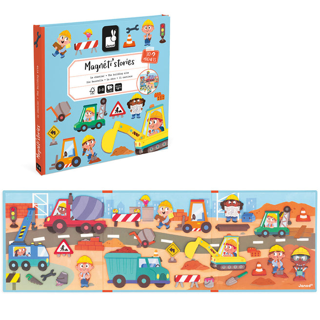 janod magneetboek magnéti'stories - bouwterrein - 30st | 11.5454 | 0