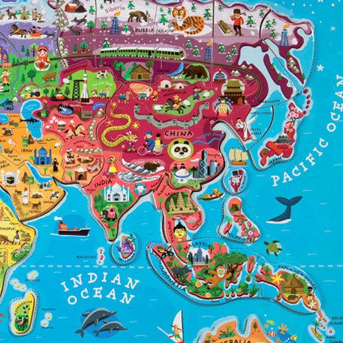 janod magneetpuzzel wereldkaart (92st) | 11.5504 | 2