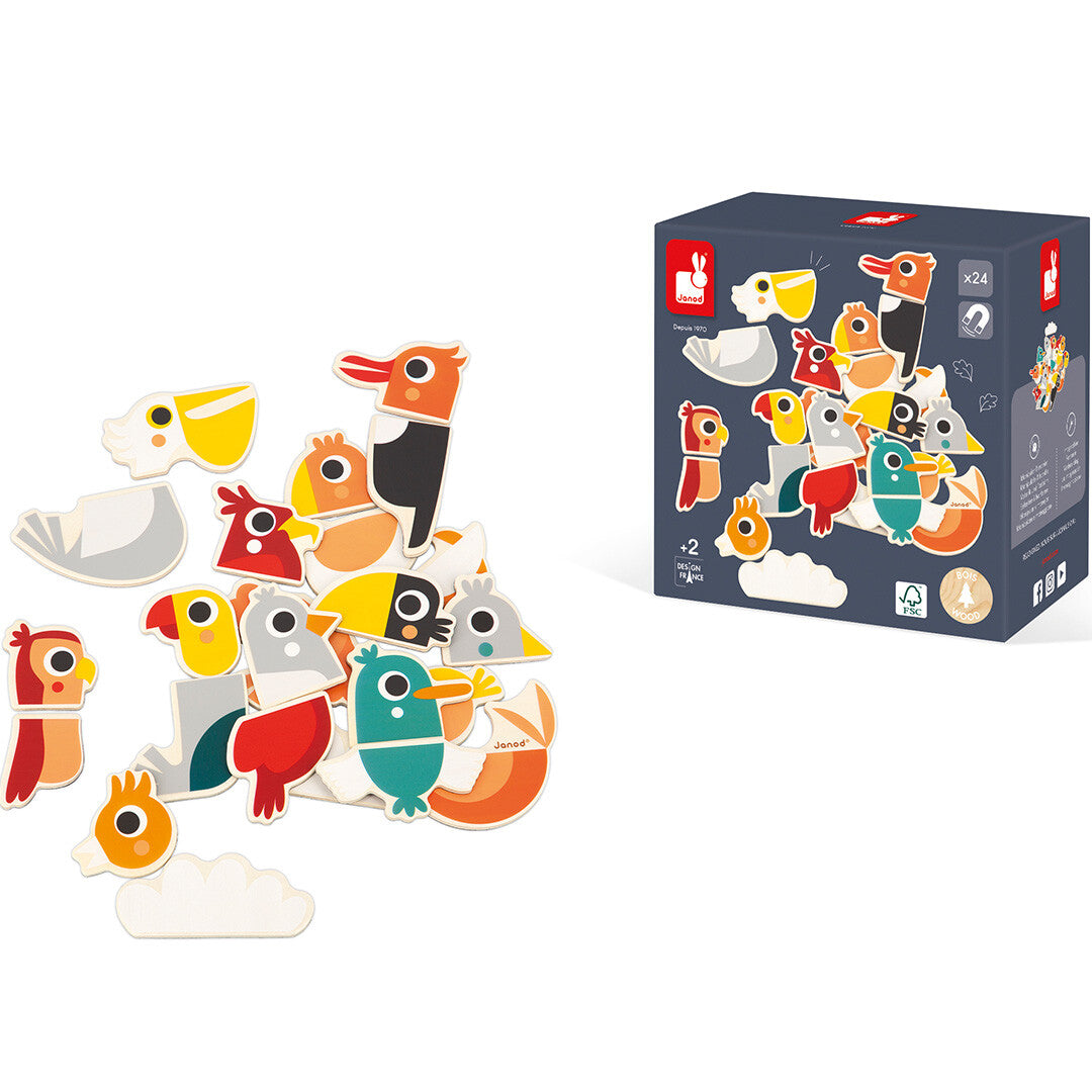 janod magneten mix&match vogels - 24st | 11.9643 | 1
