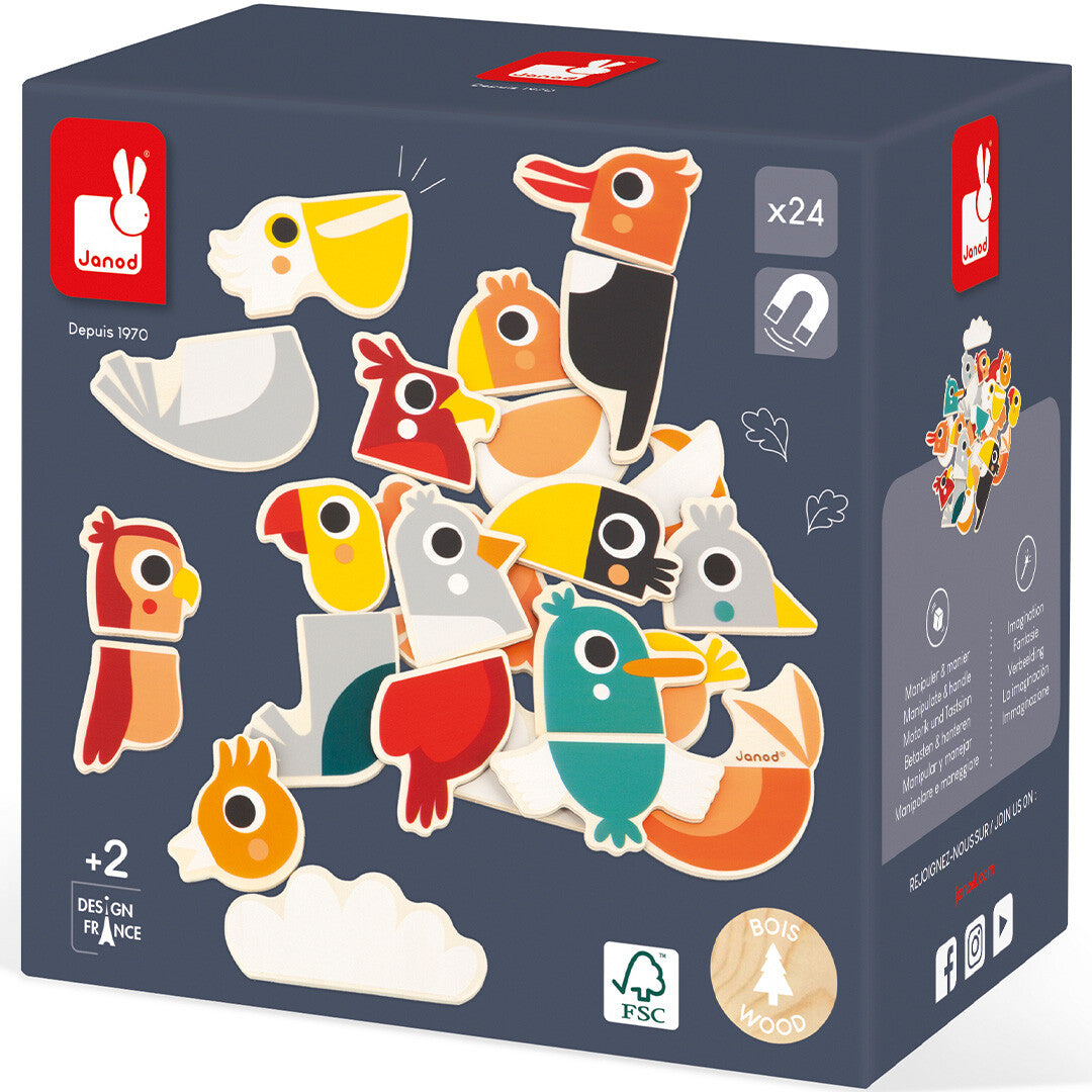 janod magneten mix&match vogels - 24st | 11.9643 | 2