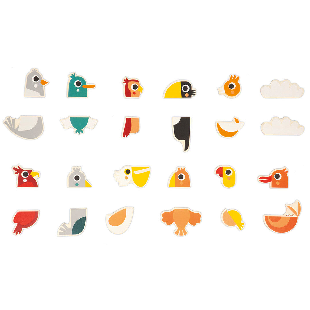 janod magneten mix&match vogels - 24st | 11.9643 | 3