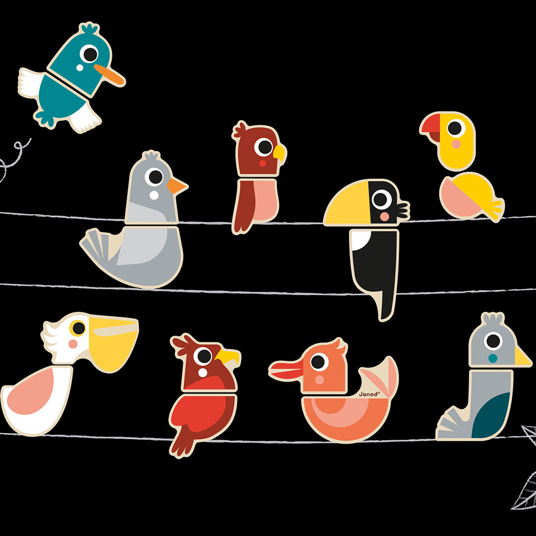 janod magneten mix&match vogels - 24st | 11.9643 | 4