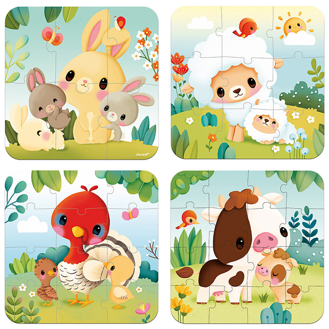 janod puzzel boerderij - 6, 9, 12, 16st | 11.3319 | 1