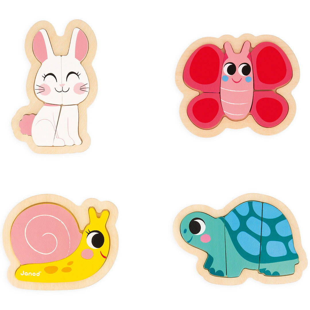 janod puzzel dieren in de tuin - 2, 3, 4, 5st | 11.7116 | 0