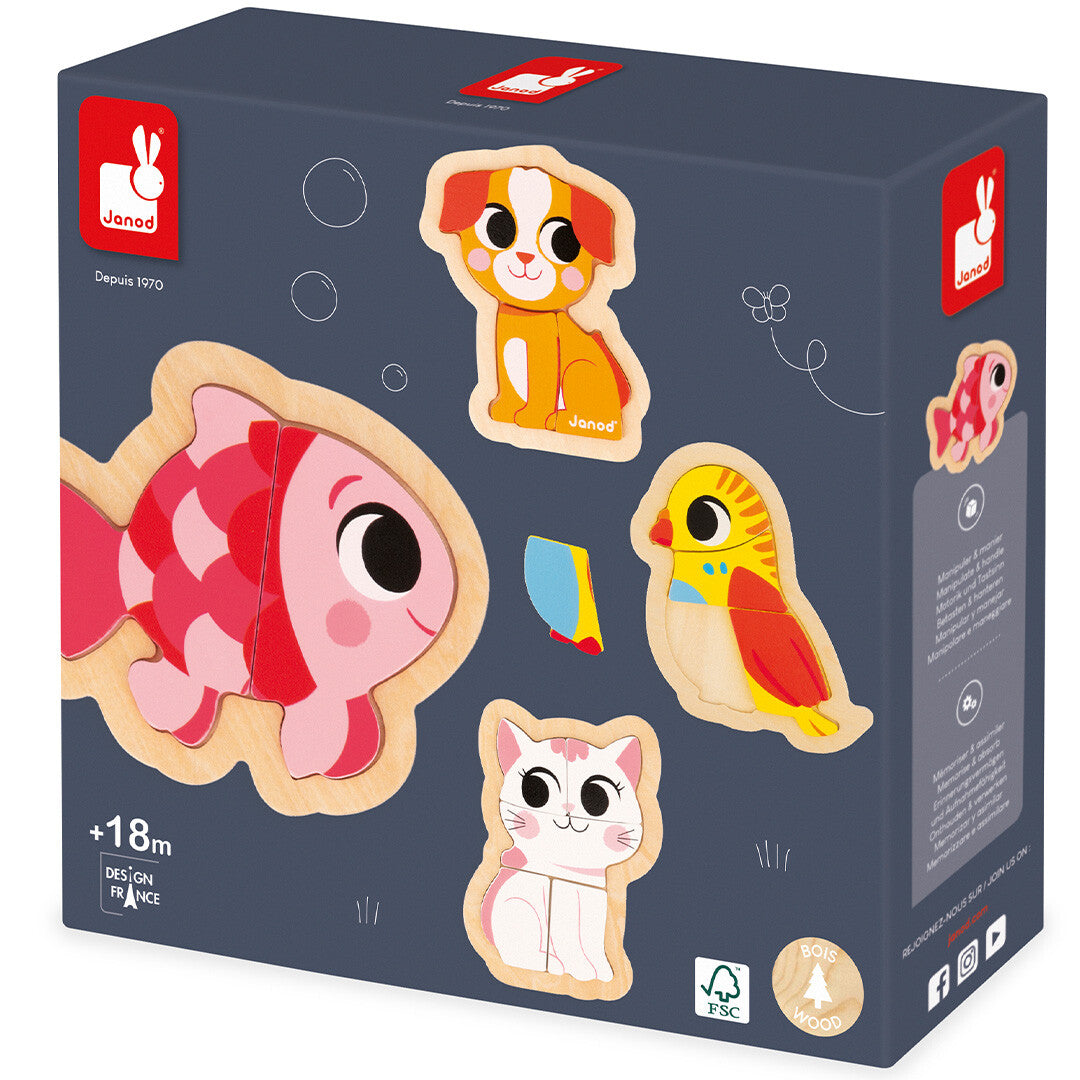 janod puzzel huisdieren - 2, 3, 4, 5st | 11.7115 | 5