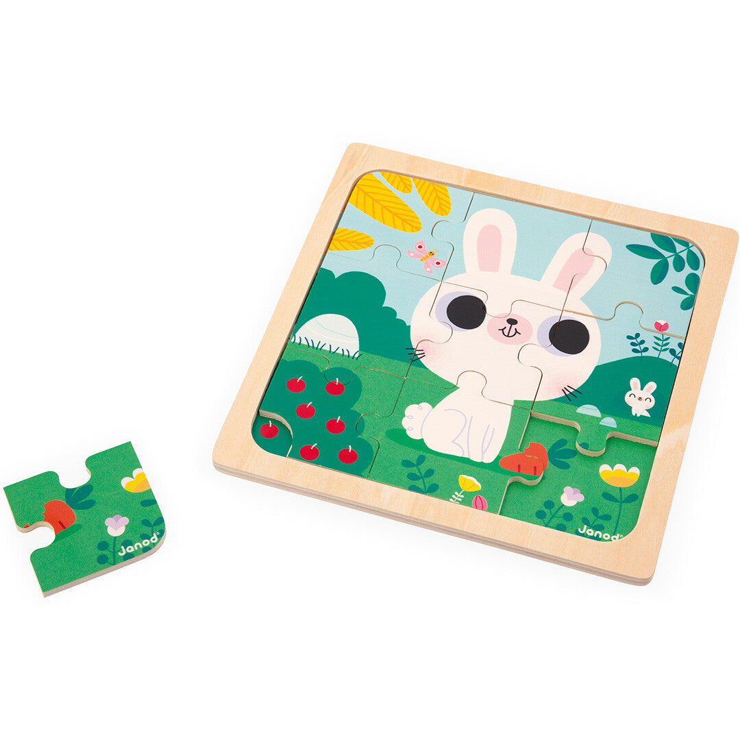 janod puzzel wit konijn - 9st | 11.7112 | 0