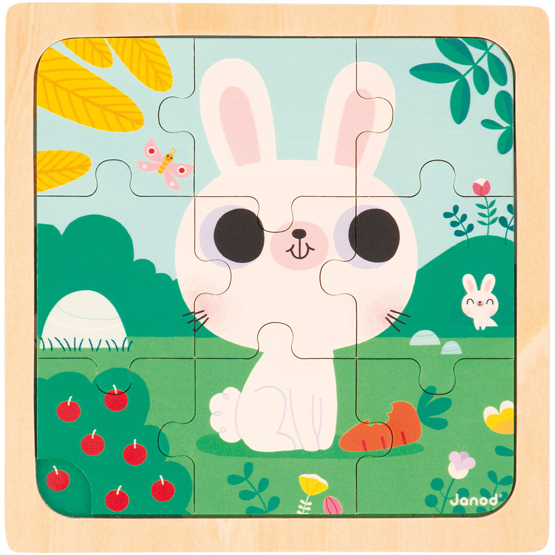 janod puzzel wit konijn - 9st | 11.7112 | 1