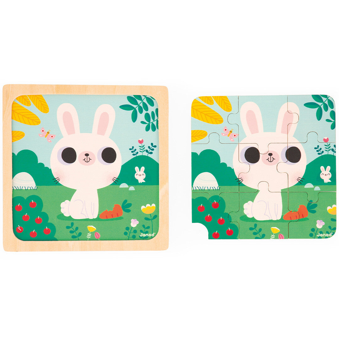 janod puzzel wit konijn - 9st | 11.7112 | 2