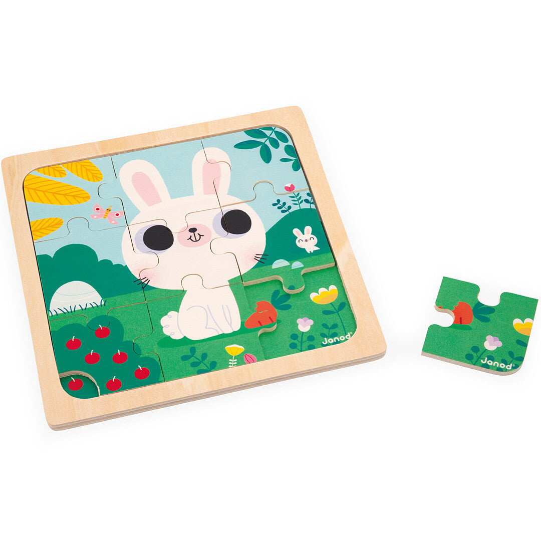 janod puzzel wit konijn - 9st | 11.7112 | 3