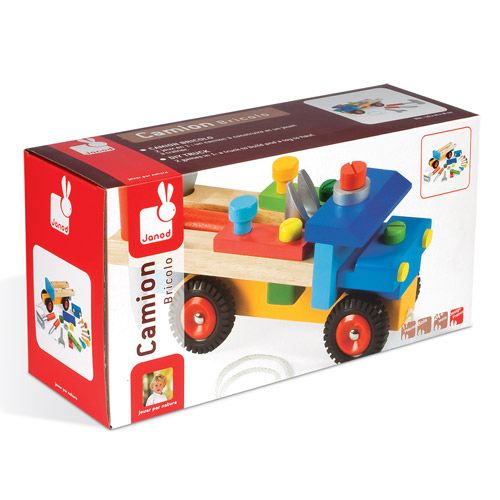 janod trekfiguur vrachtwagen met gereedschap | 11.5022 | 4