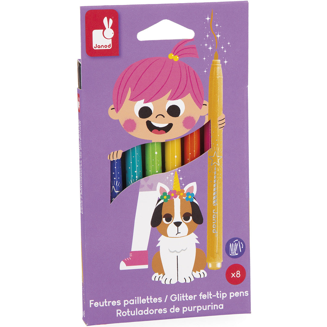 janod viltstiften glitter - 8st | 11.7412 | 0