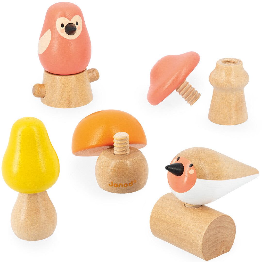 janod wwf ik leer schroeven - vogels en paddenstoelen | 11.8643 | 1